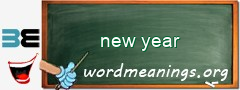 WordMeaning blackboard for new year